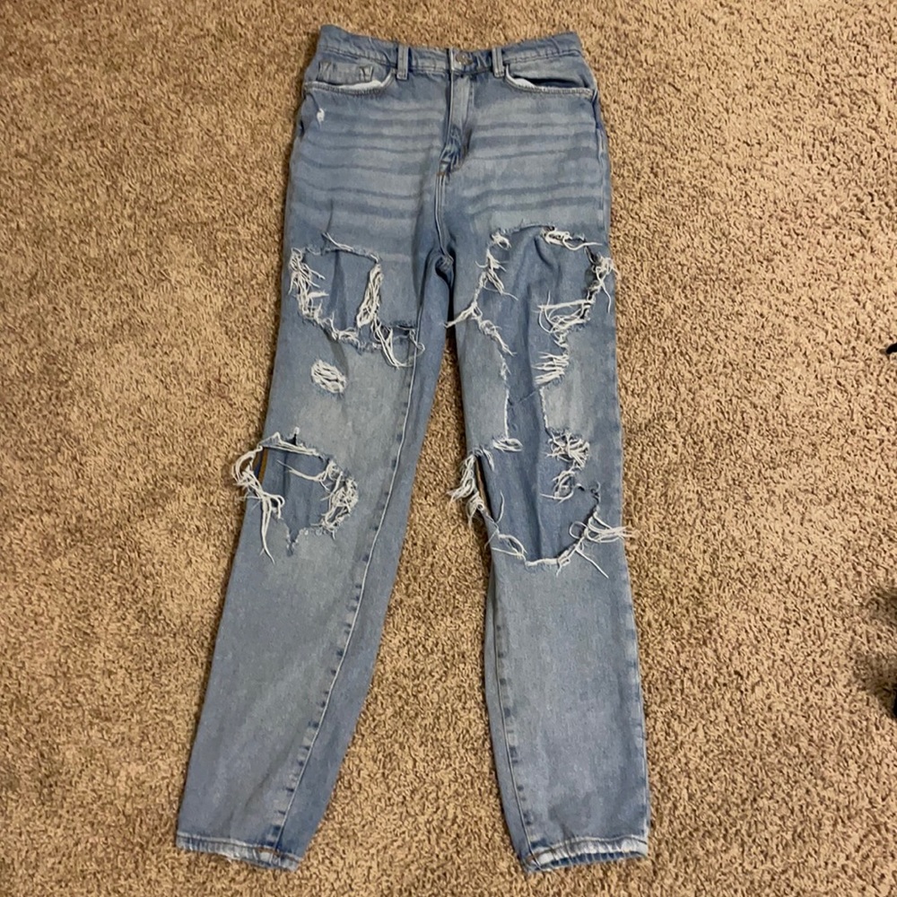 Ripped High-Rise Mom Jeans